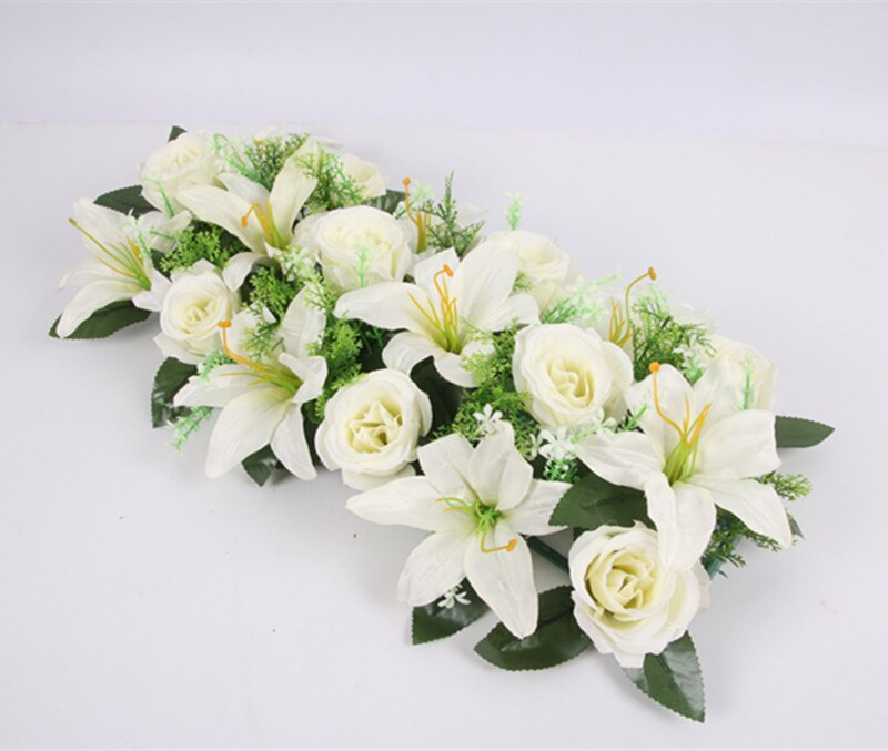 Hoogwaardige Zijde Kunstmatige Bloem Rij Boog Bloem Muur Lily Boog Hoge Imitatie Rose Diy Bruiloft Weg Leiden Party kerst Decor: 03