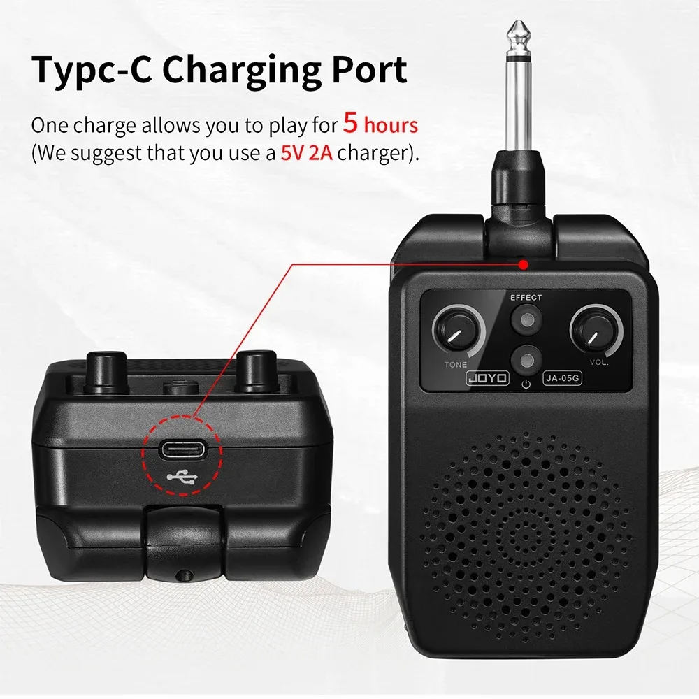 JOYO JA-05G amplificador de enchufe de guitarra portátil incorporado 4 efectos Plug and Play Mini altavoz amplificador para práctica de guitarra eléctrica