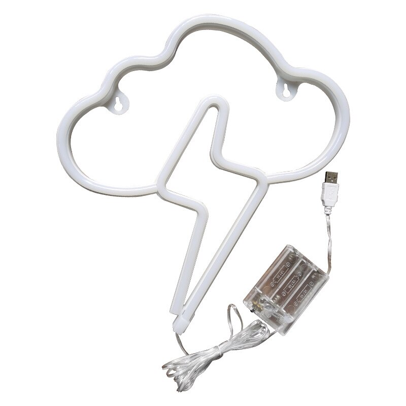 Wolke Blitz LED Neon- Licht Blitz Wolke Neon- Nacht Licht Für Raum Dekor Zauberstab Hängen Lampe USB Batterie Energie Neon- lichter