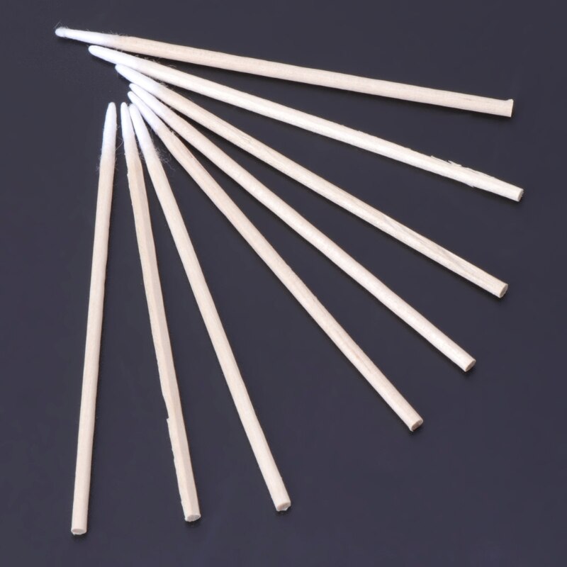 100Pcs Cotton Swabs Pointed Swab Applicator Makeup Wooden Sticks Applicator