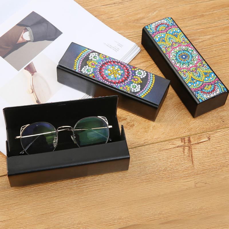 5d diy diamantmaleri briller oppbevaringsboks reise lær solbriller oppbevaringsboks spesiell formet diamant oppbevaringsboks