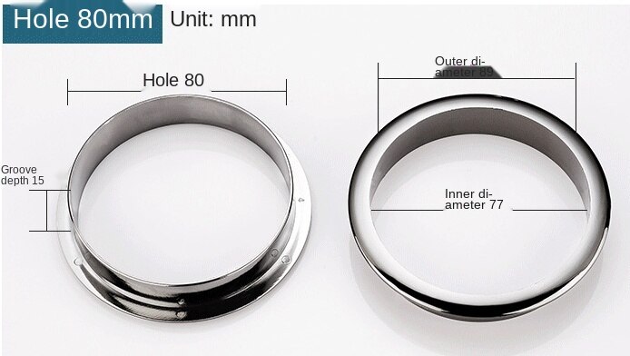 Round Plastic Wire Cover, 2pcs, Round Grommets for Computer Table, Desk, Cable Outlet Port, Wire Guard, Cabinet Vent System: 80mm  silver