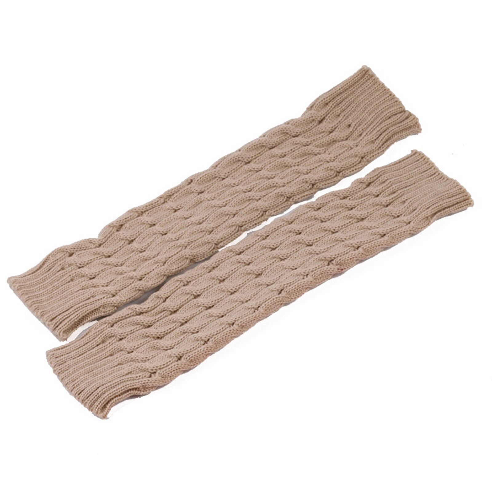 Frauen Gestrickte Häkeln Winter Warme Beinlinge Lange Socken Slouch Leggings Damen Solide Stricken Knie Bein Lange Socken NOV99: dark beige