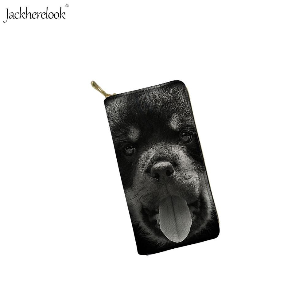 Jackherelook torba na ramię ze skóry pu dla pani 2 sztuk/zestaw Rottweiler pies Pet torba czarny nadruk zwierzęta torebki i portfel: HK845Z21