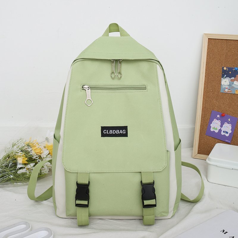 Roxo adolescentes estudante mochila bolsas de ombro-sacos de lona moda feminina traval voltar packs meninas sólida bookbag 4 peças conjunto 2020: green