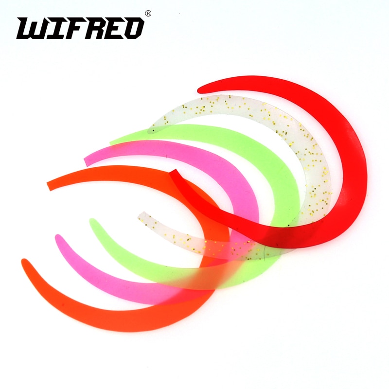 Wifreo 100pcs Size M Razer Thin Pike Salmon Steelhead Saterwater Fly Tying Wiggle Tail for Streamers Pink White Green Red Orange