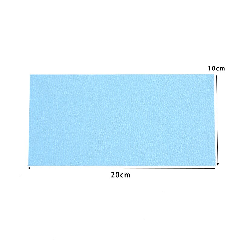 10X20Cm Zelfklevende Stick-On Geen Strijken Sofa Repareren Leer Pu Stof Stickers Patches Plakboek Stof badges: Sky Blue