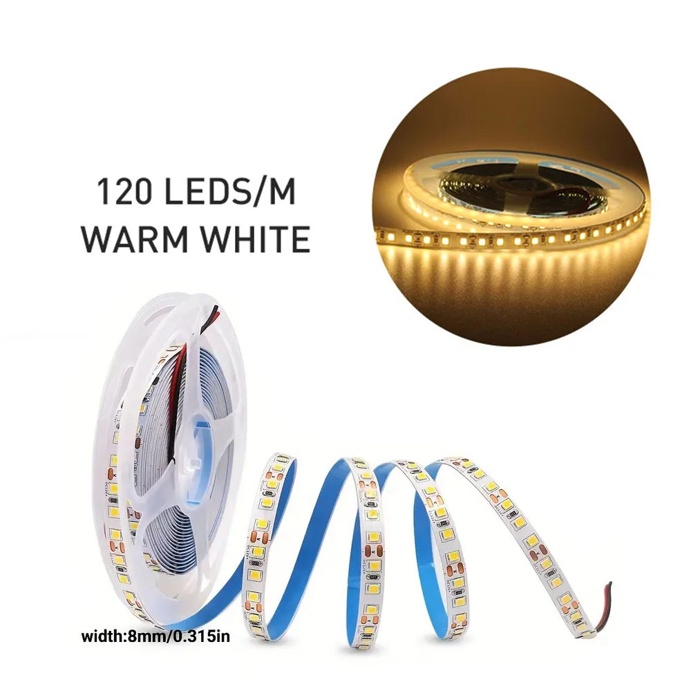 12v led-remsa smd 2835 1m 2m 3m 4m 5m led-remsa tejplampa 120 led /m 240 led/m varmvit flexibel remsa band heminredningslampa: Avger färg 2 / 3m
