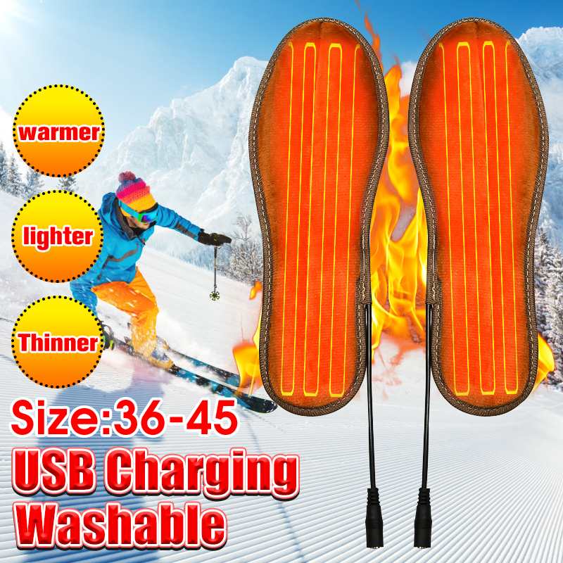 1 par 5v 8w usb opvarmede sko indlægssåler fod opvarmning pad elektrisk opvarmede sko indersål varme sokker fodvarmer usb vinter varmere 36-45