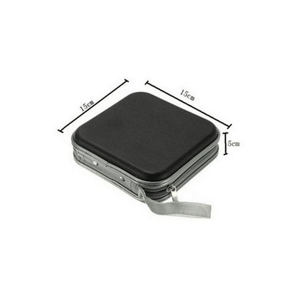 Estuche portátil de 40 discos de capacidad para DVD, bolsa de almacenamiento de CD para coche, mini bolsa de CD cuadrada de tela, caja de almacenamiento de disco de plástico para DVD