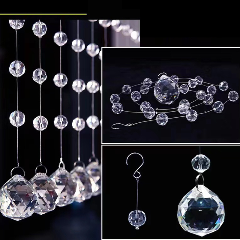 Kunstmatige Kristal Kralen Strengen Clear Glas Kralen Opknoping Gordijn Kroonluchter Ornamenten Deur String Opknoping Plafond Decoratie