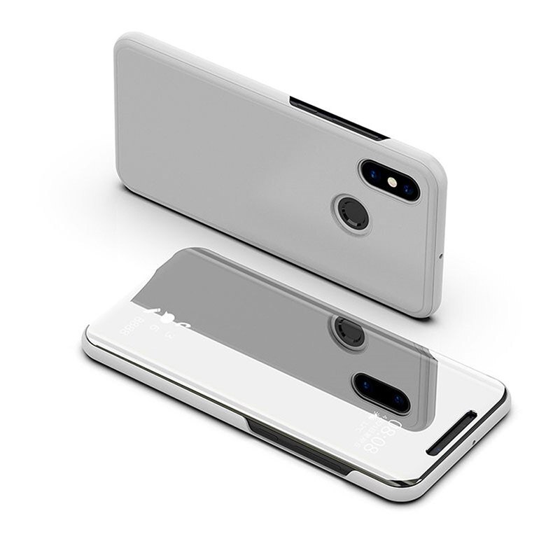 Funda con tapa de espejo redmi note 8 pro Funda de cuero con soporte para xiaomi redmi 7a funda en xaomi redmi note 7 redmi 7 a funda con vista redmi 7a: Redmi note 7 pro / silver