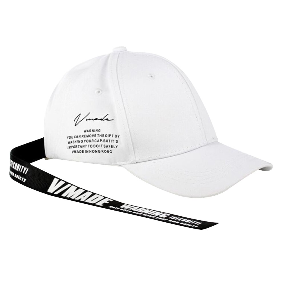 Lange stropper baseball hat mænd justerbare streetwear bogstaver snapback hætter: Hvid