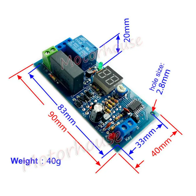 AC 220 V 230 V Digitale LED-Anzeige Einstellbare Countdown-Trigger Verzögerung Timer Schalter Ein-Aus-Timing-Relaismodul 1 s-99 min