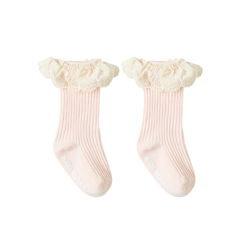0-24M Winter Herbst Baby Mädchen Kleinkinder Socken freundlicher Knie Hohe Prinzessin Lange Weiche Baumwolle Spitze Leggings freundlicher Baby Mädchen Socken: P / M