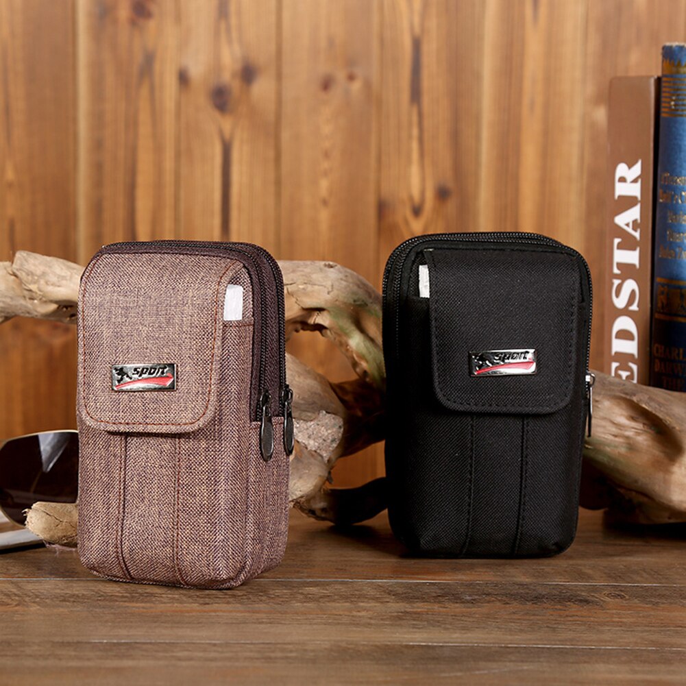 Bolso de cintura de Fanny Casual para hombre, bolso de bolsillo de lona, pequeño teléfono móvil para viajes al aire libre, decoración de negocios