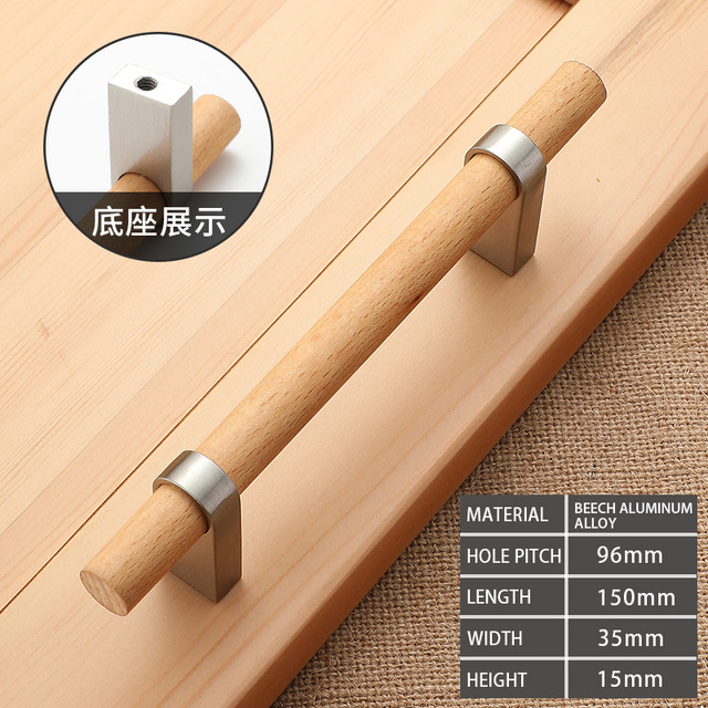 Wood Furniture Handle Cabinet Handles furniture accessory Drawer Knobs Kitchen Handle Natural for furniture Pulls: transparent