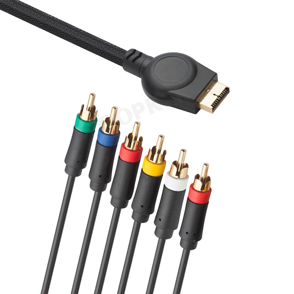 Multi AV Out Cable 1.8m 6FT Component for PlayStation 3 PS3 PS2 Game Accessories Connect TV Sound Lead Braided Cables