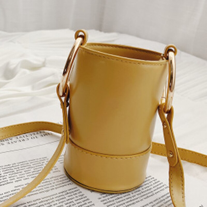 Mode Vrouwen Schoudertas Creatieve Messenger Crossbody Bag Leuke Cilindrische Emmer Handtas Wilde Diagonaal: yellow