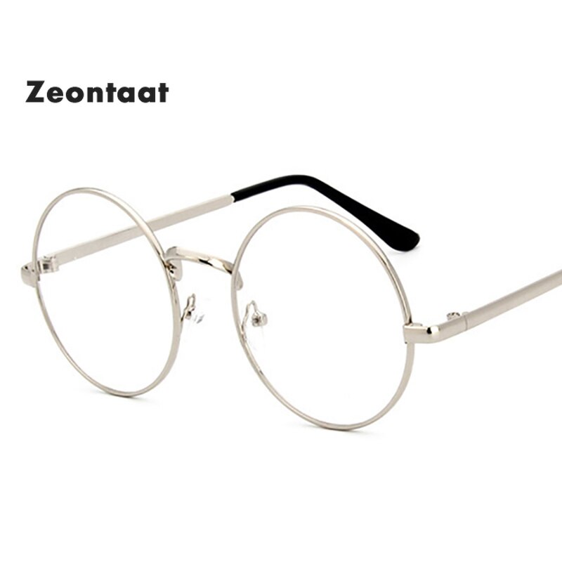 Men Woman Retro Transparent Metal eyeglass frame glasses silver frame Round Glasses Black Silver Gold Eyeglasses