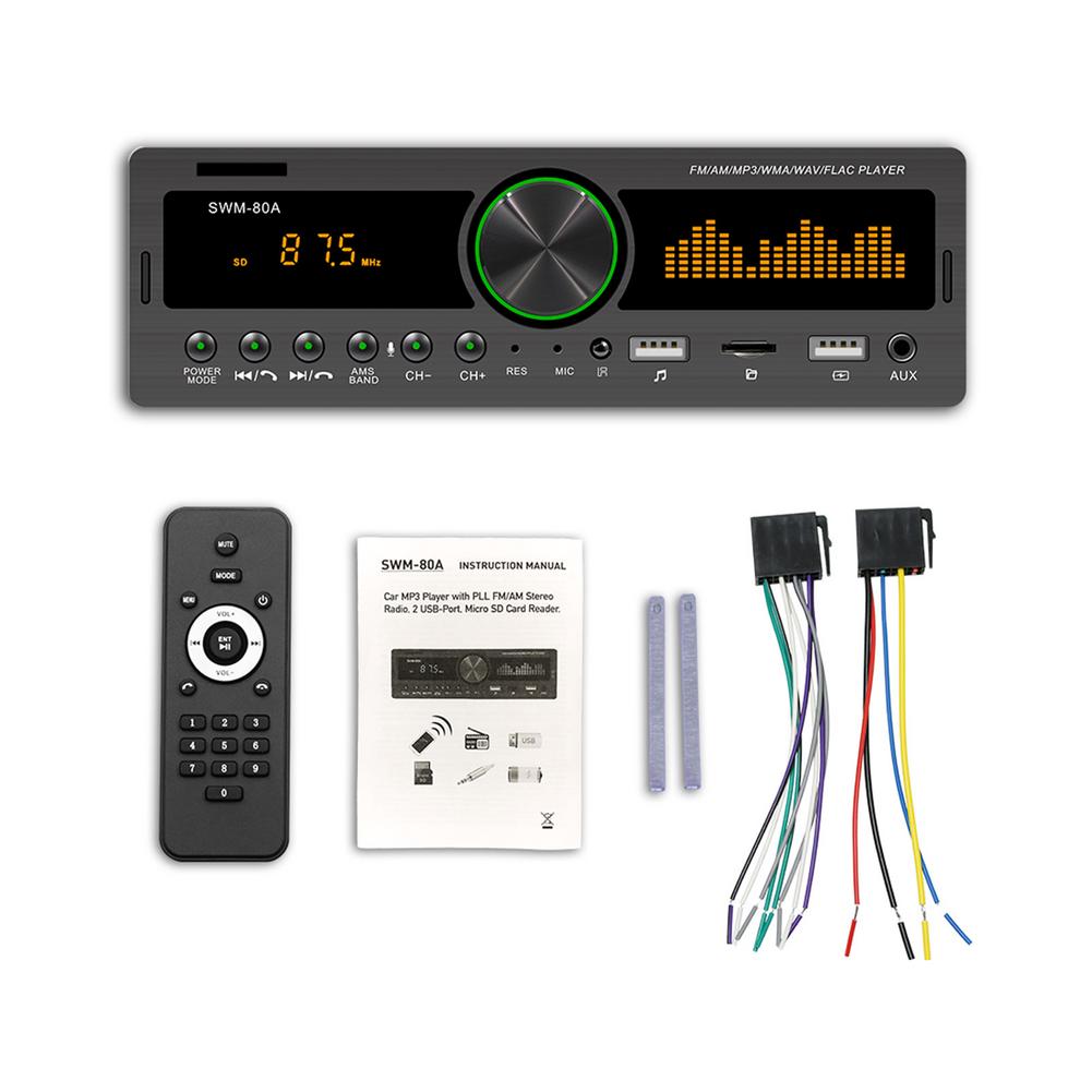 Universal 1Din Bluetooth Car Stereo MP3 Player FM AM Car Radio Hands-free Calls MP3 Player Dual USB Charging: No positioning