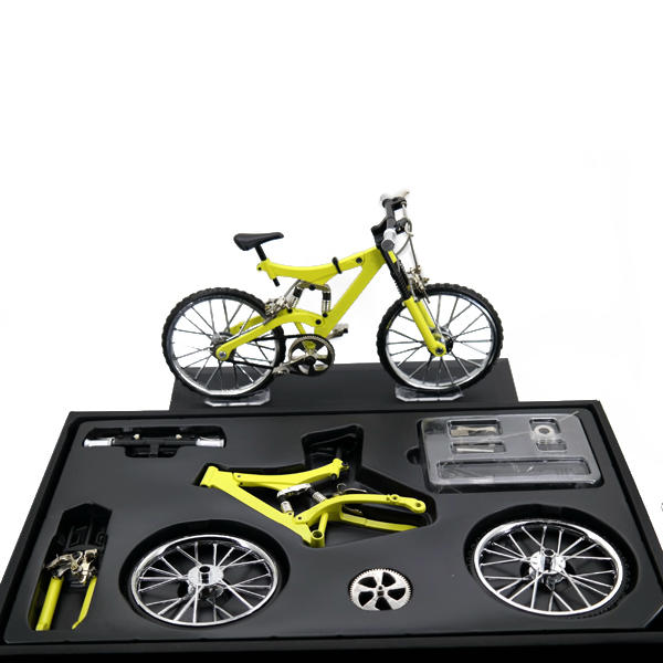 Bicycle Model Simulation DIY Alloy Mountain Road Bicycle Set Decoration Model DIY Model Toy Teaching Model: yellow