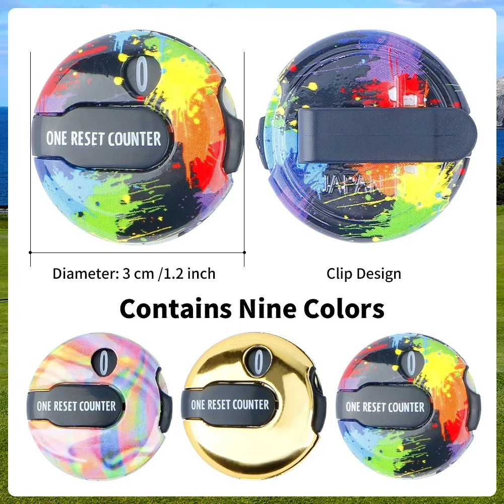 Contador de trazo de puntuación de Golf con Clip de sombrero portátil, Clip de reinicio de un toque en sombrero/guante, registro de puntuación de juego de hasta 12 golpes, 3cm, 1Pc