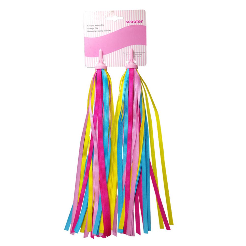 Banderoles colorées avec pompon décoratif pour enfants, guidon de vélo Scooter, pour garçons et filles, accessoires de bicyclette: YELLOW