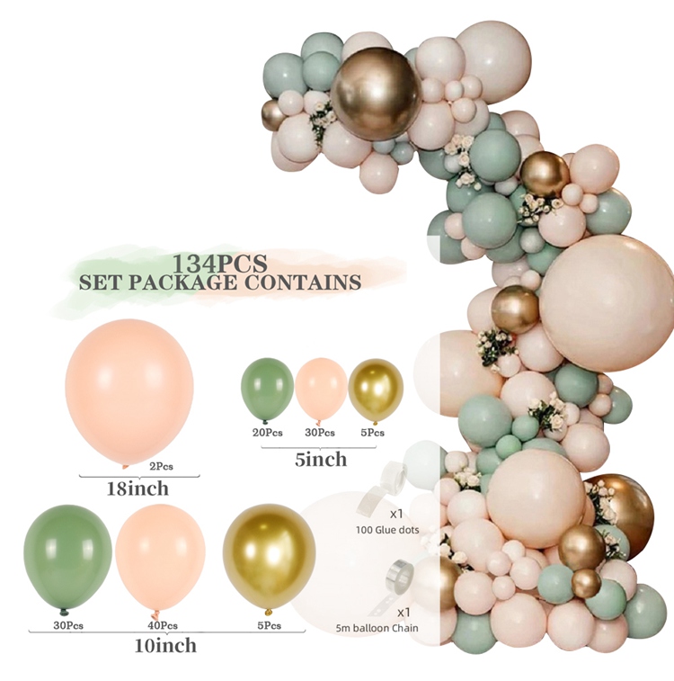 QIFU Grün Weiß Gold Ballon Girlande Bogen Bausatz Safari Dschungel Geburtstag Party Dekor freundlicher Hochzeit Geburtstag Ballon Baby Dusche Dekor: Ballon 9