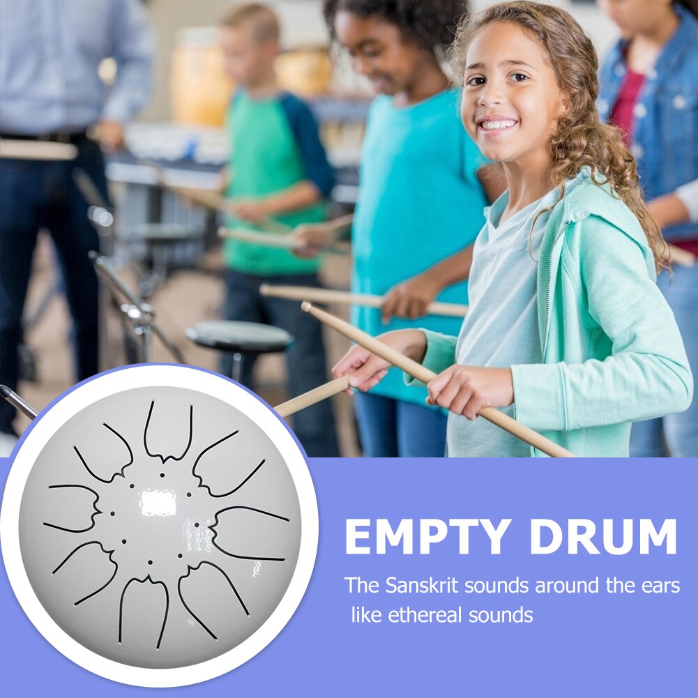 8 Notes Small Drum w/ Carrying Bag 6 inch Percussion Steel Tongue Set Instrument for Music Lovers Playing Accessories
