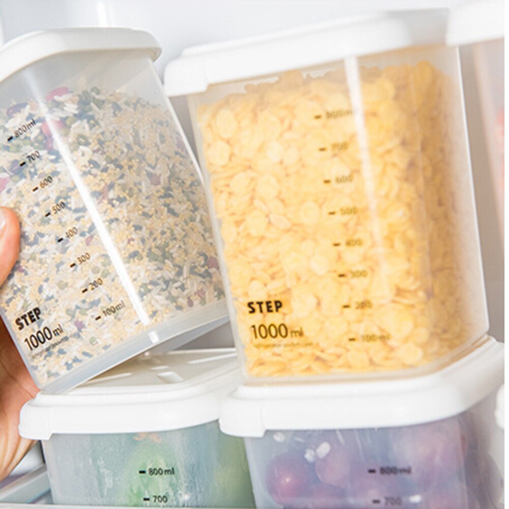 1Pcs Plastic Sealed Cans Kitchen Storage Box Transparent Food Canister Keep Fresh Clear Container Kitchen Storage