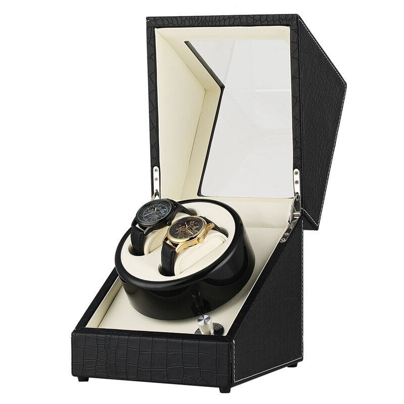 Caja de Motor rotador de cocodrilo, bobinadora automática mecánica de reloj, de fibra de carbono, bobinadora doble, coctelera silenciosa para reloj, almacenamiento de joyas