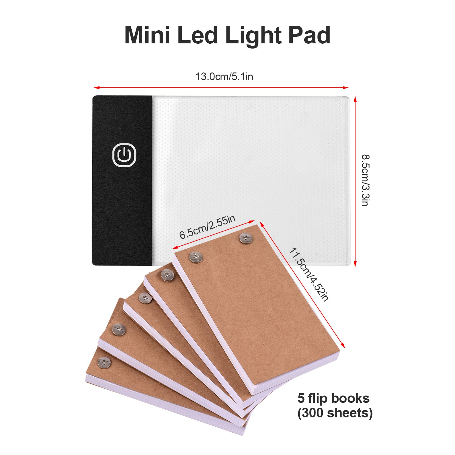 Flip Book Kit with Light Pad LED Light Box Tablet 300 Sheets Drawing Paper Flipbook with Binding Screws for Drawing Tracing