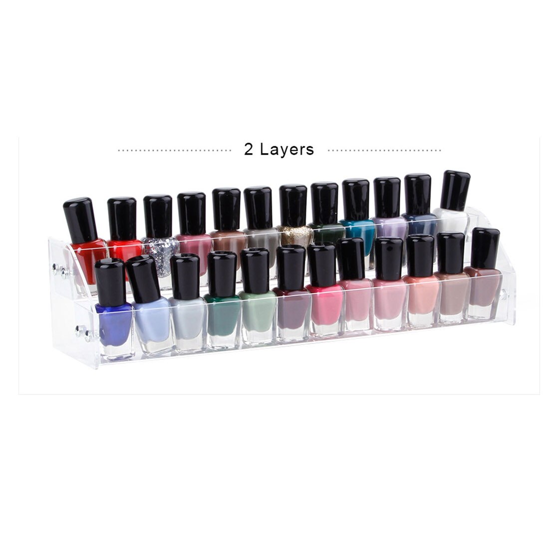 Clear Acrylic Makeup Box Acrylic Nail Polish Display Organizer 2-3-4-5-6-7 Layer Manicure Cosmetics Jewelry Display Stand Holder: 2 layers