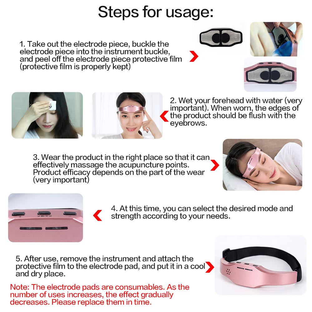 Elektrische Head Massager Slaap Monitor Migraine Relief Massager Slapeloosheid Therapie Release Stress Slaap Therapie Apparaat Slapen Aid
