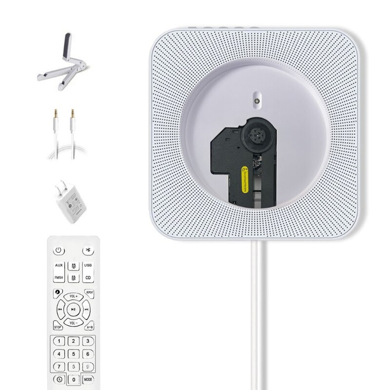 Bluetooth Speler Draagbare Wandmontage Music Player Home Audio Speler Met Afstandsbediening Fm Radio Hoofdtelefoon Jack Aux: W