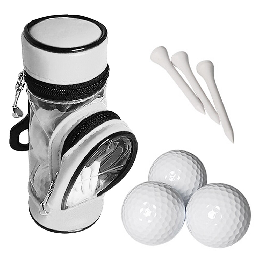 Golf Balls and Tees Pouch Bag Golf Ball Holder Tees Storage Case Holder with 3 Balls and 3 Tees Set Outdoor Golf Tees