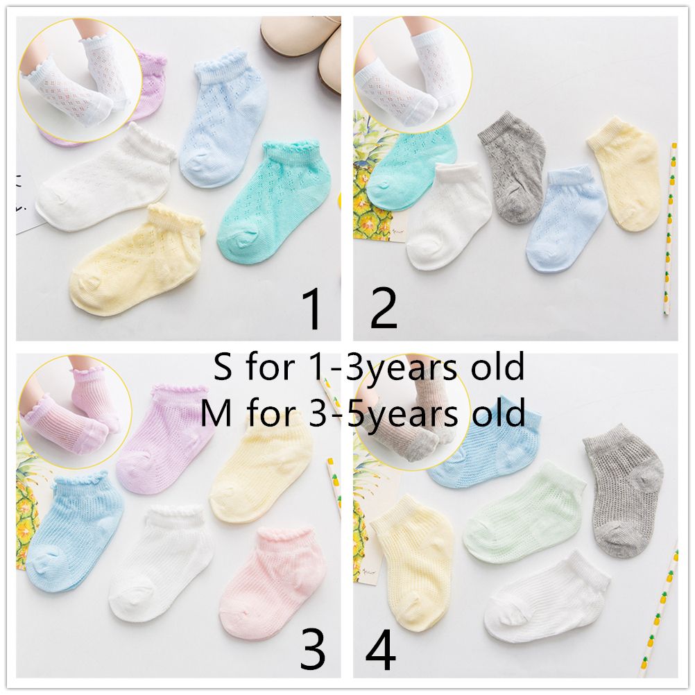 5 Paren/partij 0-5Y Baby Baby Sokken Baby Sokken Voor Meisjes Katoenen Mesh Leuke Pasgeboren Jongen Peuter Sokken Baby Kleding Accessoires