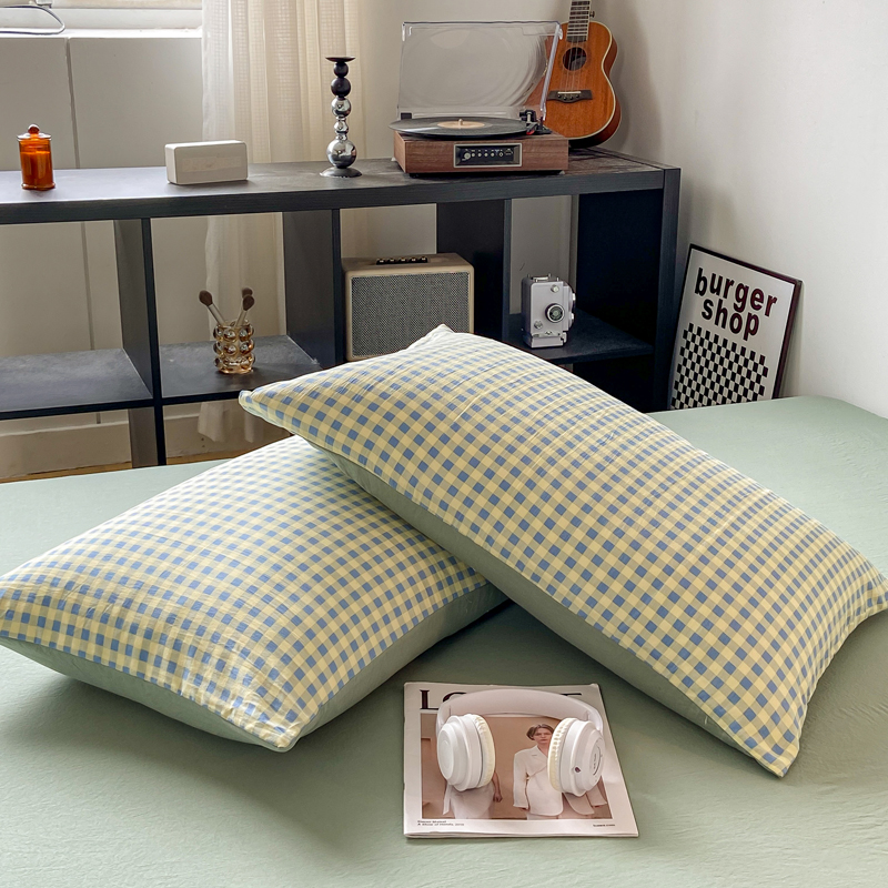 2 uds fundas de almohada suaves funda de almohada rectangular estilo a cuadros funda de almohada 48x74cm fundas de cojín funda almohada funda de almohada para cama de casa: Rosa