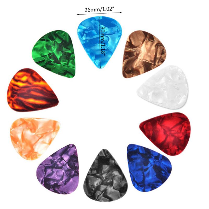 10 Pcs Plectrums Celluloid Kleurrijke Plectrum 0.46/0.71/0.96 Mm Gitaar Onderdelen