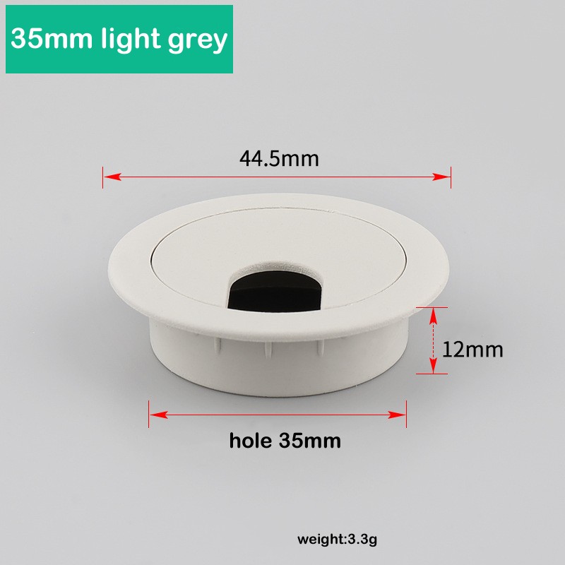 1PC Bureau Tafel Plastic Kabel Gat Cover 60/80mm PC Computer Bureau Ronde Draad Netjes Grommet kabel Organizer Kantoormeubilair: beige