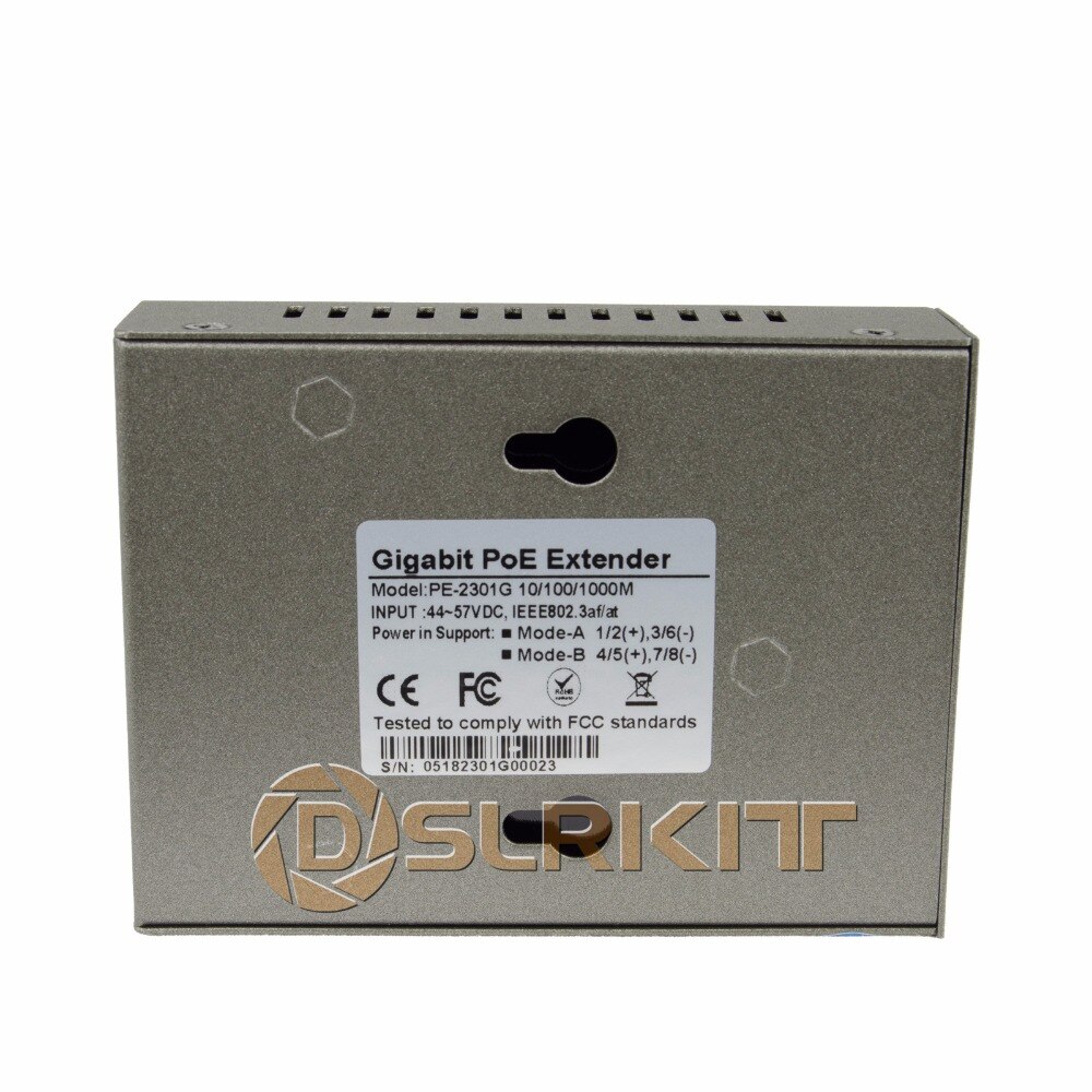 DSLRKIT Gigabit PoE Extender 100-400meter 802.3at Power over Ethernet Repeater 1000Mbps