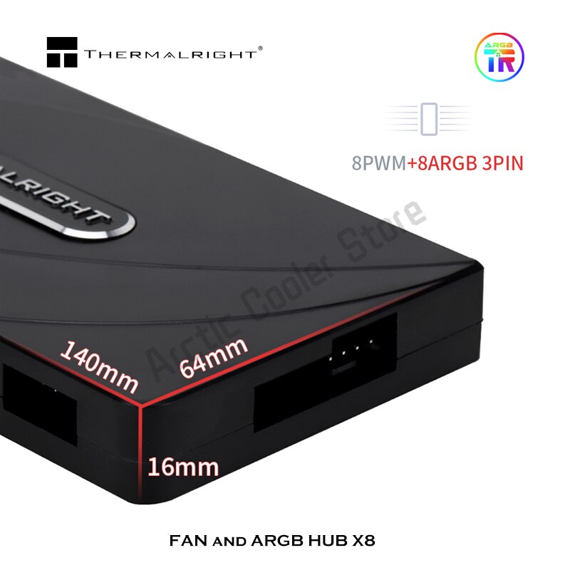 Thermalright FAN and ARGB HUB X8 1 To 8 Expansion 4pin PWM Fan Hub 3pin 5V ARGB Splitter Hub Controller PC Cooling Parts