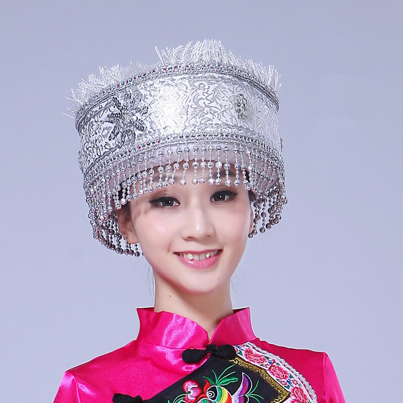 Miao – chapeaux chinois pour femmes, coiffure de danse, accessoires pour cheveux, couvre-chef traditionnel, pour spectacle sur scène