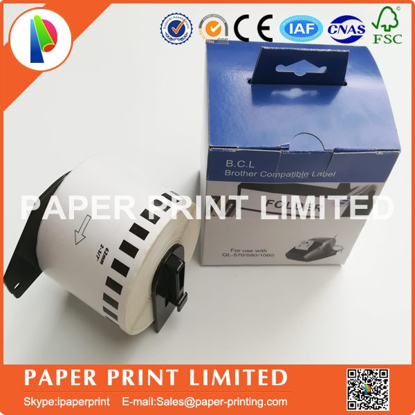 1 rollo Compatible DK-22205 etiqueta 62mm * 30,48 M continua hermano Compatible impresora QL-570 QL-700 todos con soporte de plástico