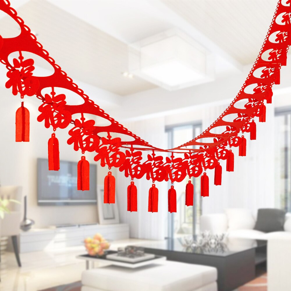 1Pc Jaar Chinese Stijl Streamer Banners Niet-geweven Hanger Gelukkig En Feestelijke Lente Festival Home Decoraties: pattern 3