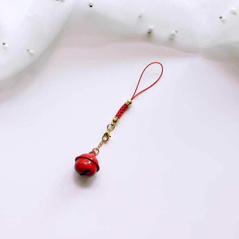 Nouveaux pendentifs pour coque de téléphone couverture arrière avec petite cloche mignonne: red pendent (gold)