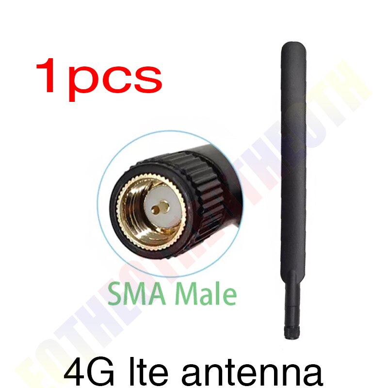 Eoth 1 2pcs 4G lte antenna 5dbi SMA Male Connector Plug antenne router external repeater wireless modem antene: 1pcs black