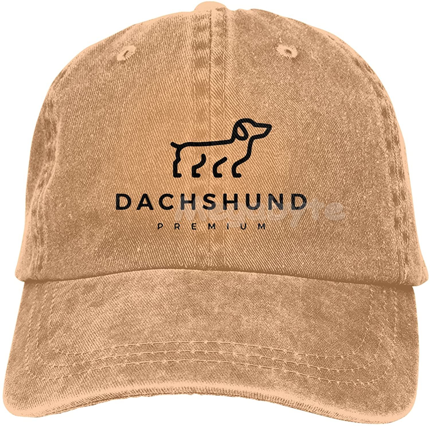 Dackel-hundemütze für damen und herren, verstellbar, trucker-Deckel aus gewaschenem Denim, für draussen-aktivitäzehn, schwarz: Natürlich