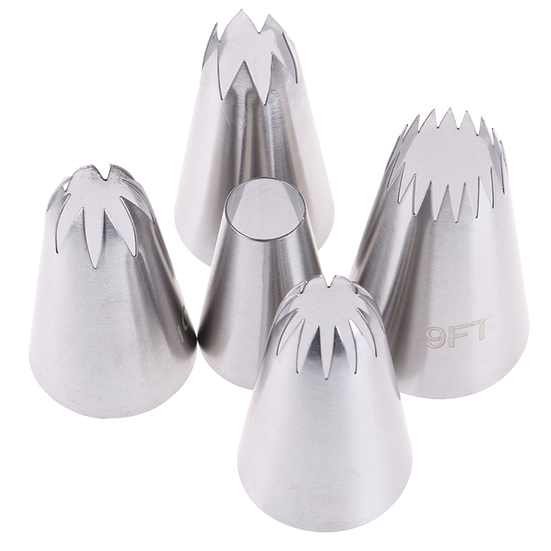 5 Stks/set Rvs Nozzles Cupcake Icing Piping Pastry Nozzle Tips Bakken Tools Gebak Decoratie Set